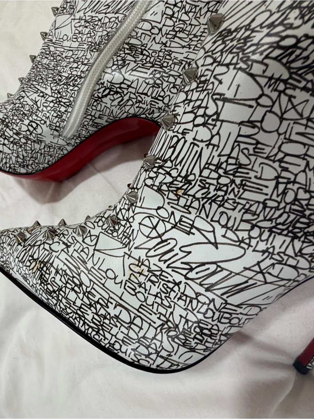 Christian Louboutin Metrolisse black white thigh high boots women's 9 or 40 - Picture 16 of 16
